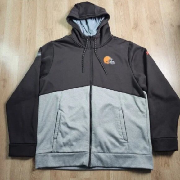 Under Armour Cleveland Browns NFL Combine Authentic‎ XL Hoodie Full Zip Loose - Picture 1 of 5